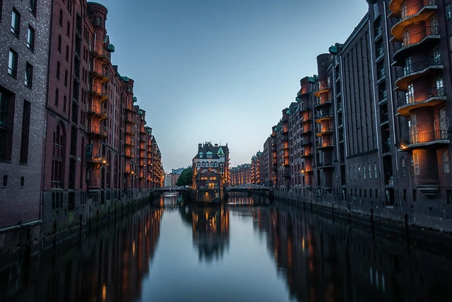 Moody Night in Hamburg City