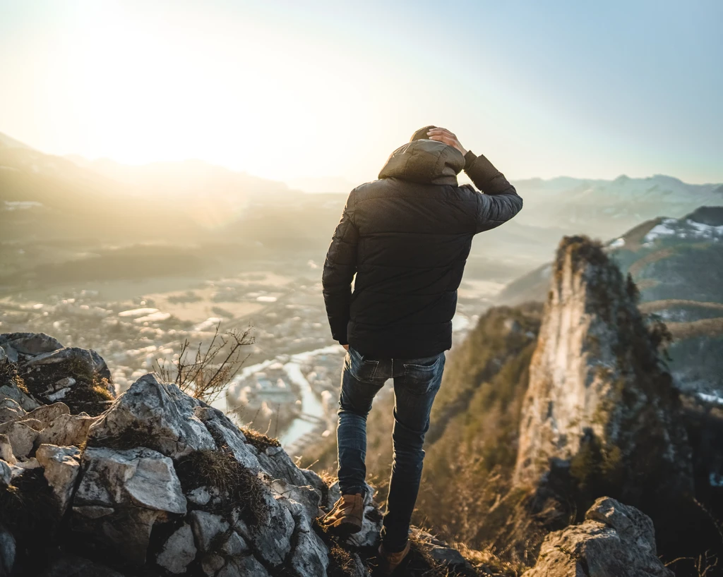 Silent minute on the top of mountain Barmstein