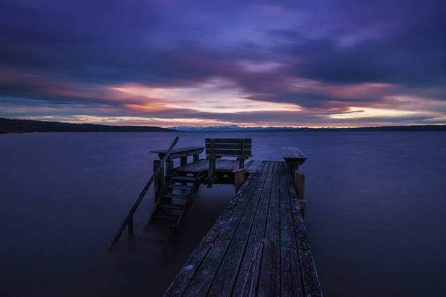 The perfect place to enjoy a sunset of lake Ammersee