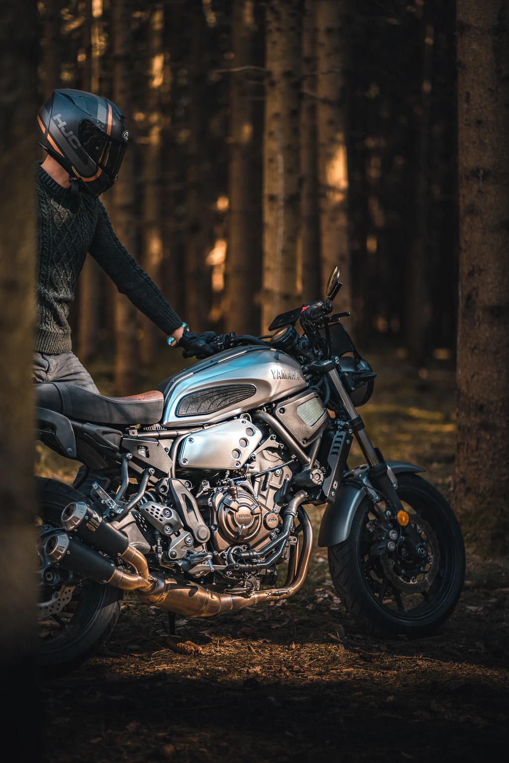 Exploring the woods with a Neo Scrambler Motorbike