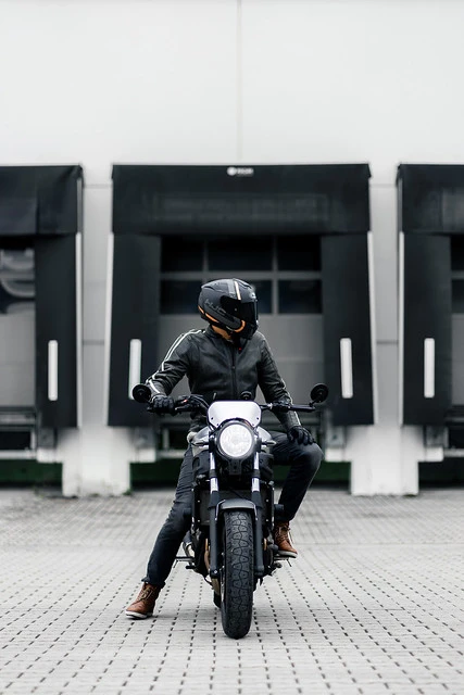 Rider on Yamaha XSR 700 in Industrial Area