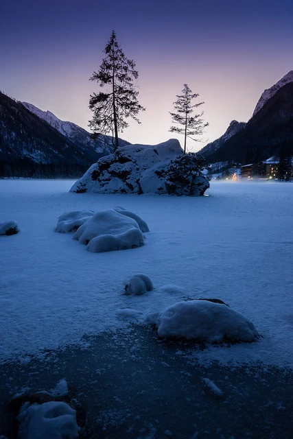 Last light at lake Hintersee