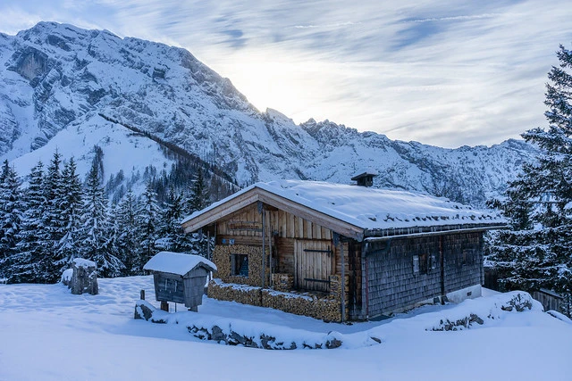 Snowy Bavarian Cottage in Berchtesgaden