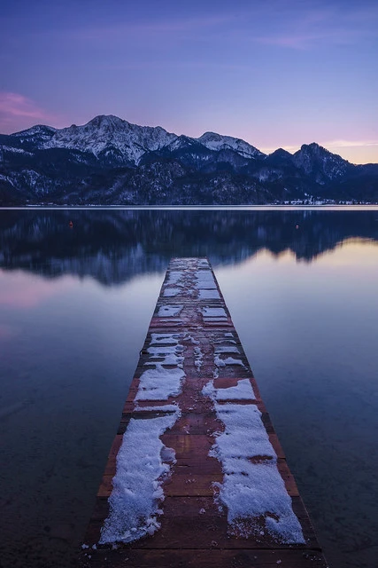 Kochelsee with Herzogstand at sunset